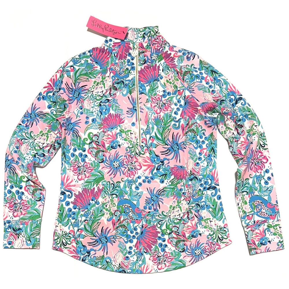 Lilly Pulitzer Sz S Skipper Popover Mandevilla Baby Paradise Petals NWT Shirt